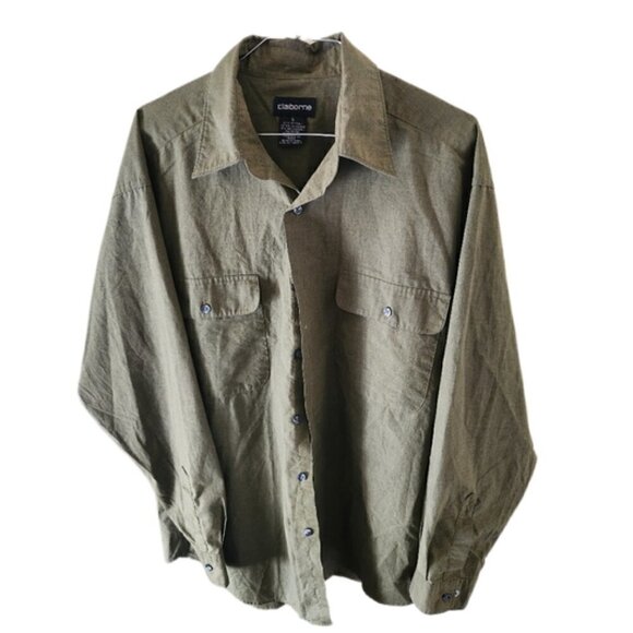 Claiborne Long Sleeve Button Up Shirt With Pockets - Picture 1 of 4